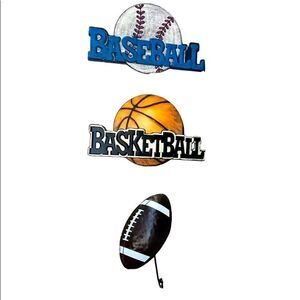 Sports Decor Wall Football Baseball Basketball Child’s Room Lightweight Colorful